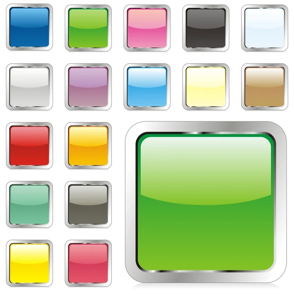 Vector editable square buttons — Stock Vector