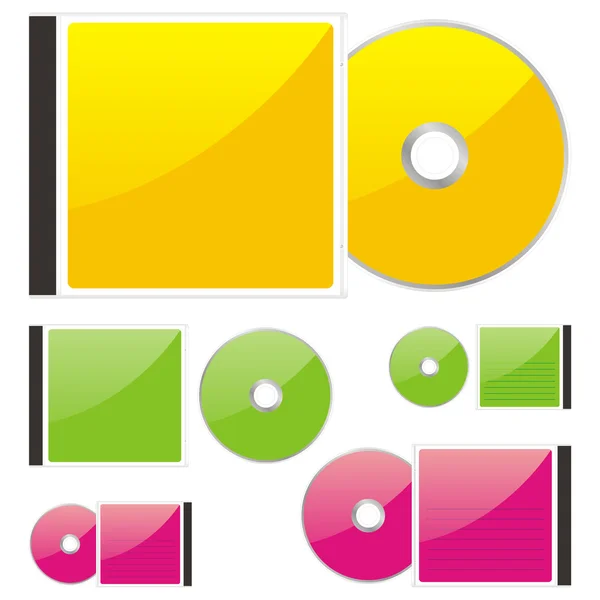 CD e custodie colorate isolate — Vettoriale Stock