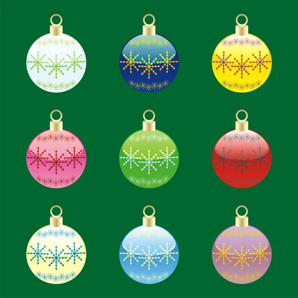 Christmas bulbs with details ready to us — Stock Vector