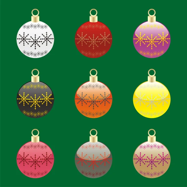 Christmas bulbs with details ready to us — Stock Vector