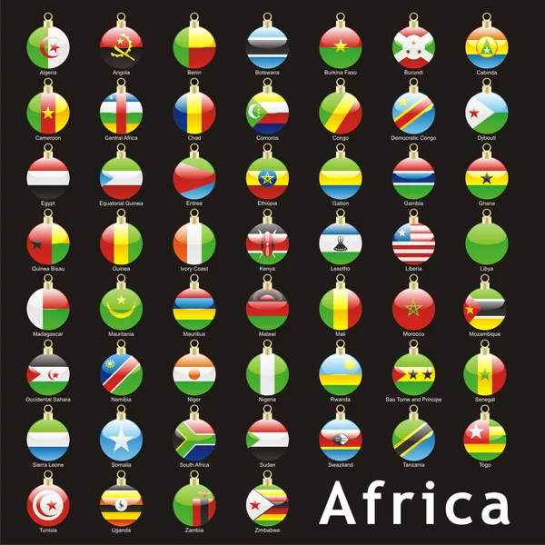 クリスマス電球形でアフリカの旗 — ストックベクタ