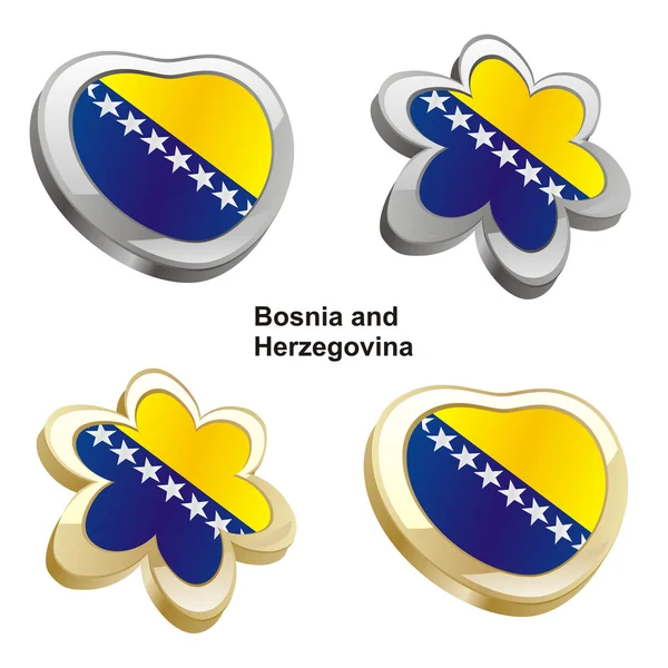 Bósnia e Herzegovina bandeira em formas —  Vetores de Stock