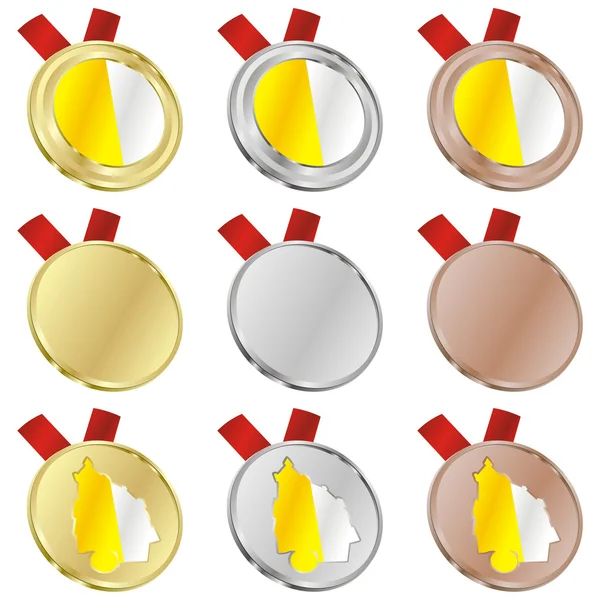 Drapeau vectoriel du Vatican en forme de médaille — Image vectorielle