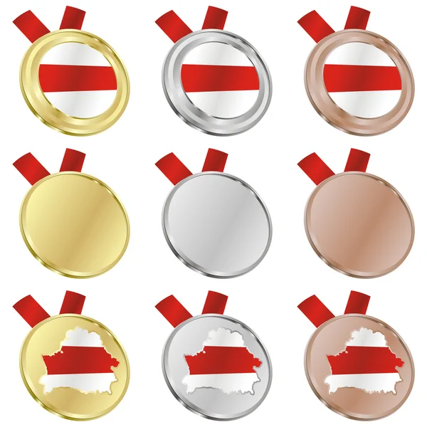 Σημαία της Λευκορωσίας διάνυσμα στο μετάλλιο σχήματα — Διανυσματικό Αρχείο