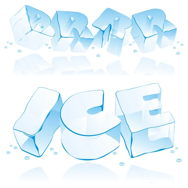 Полностью редактируемые векторные буквы льда — стоковый вектор