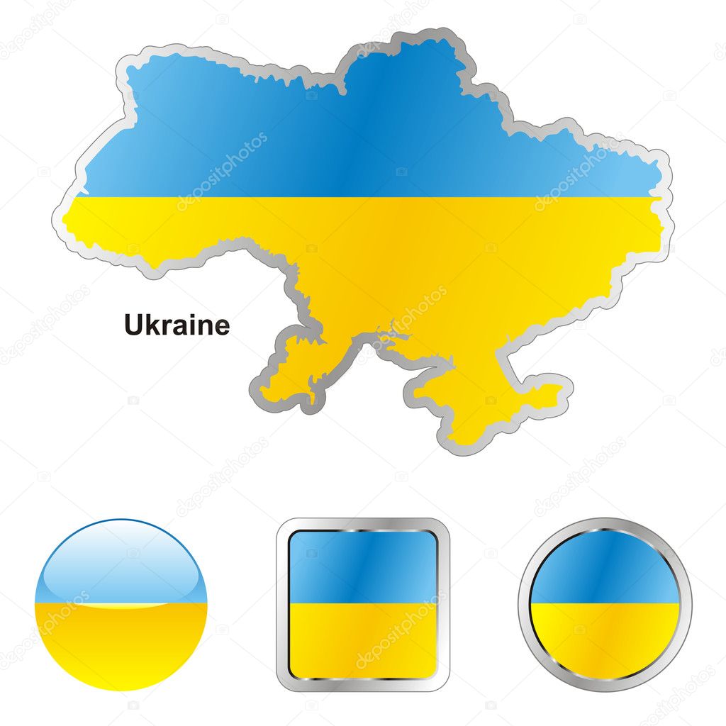 Ukraine in map and web buttons shapes ⬇ Vector Image by ...