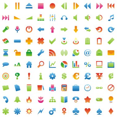 Vector web icons with details clipart