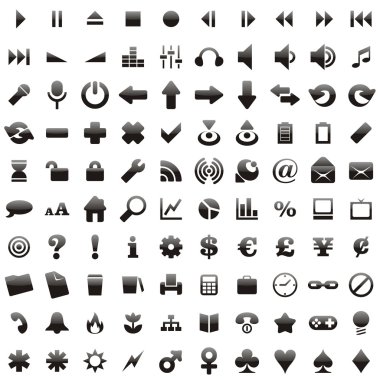 Vector web icons with details clipart