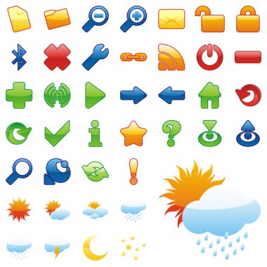 Vector web icons with details clipart