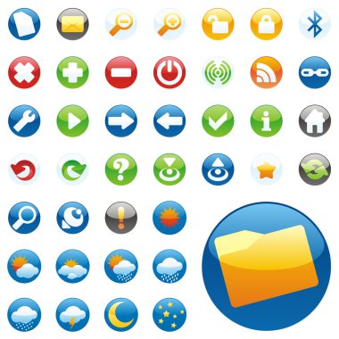 Vector web icons with details clipart