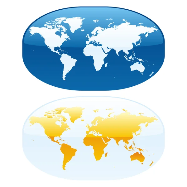 Vetorial editável colorido mapa do mundo — Vetor de Stock