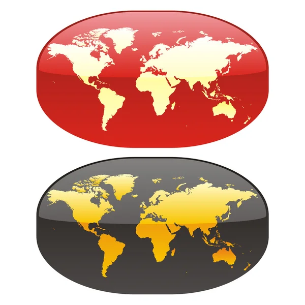 Vetorial editável colorido mapa do mundo — Vetor de Stock
