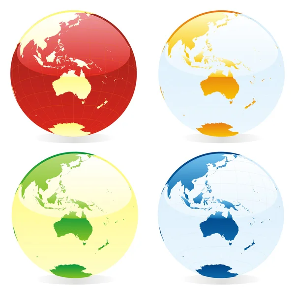 Vektorové Globusy izolovaný svět — Stockový vektor