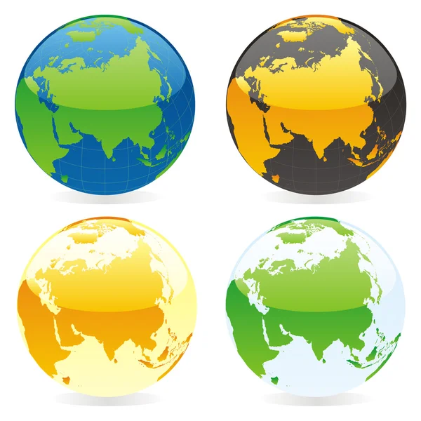 Globi del mondo isolati vettoriali — Vettoriale Stock