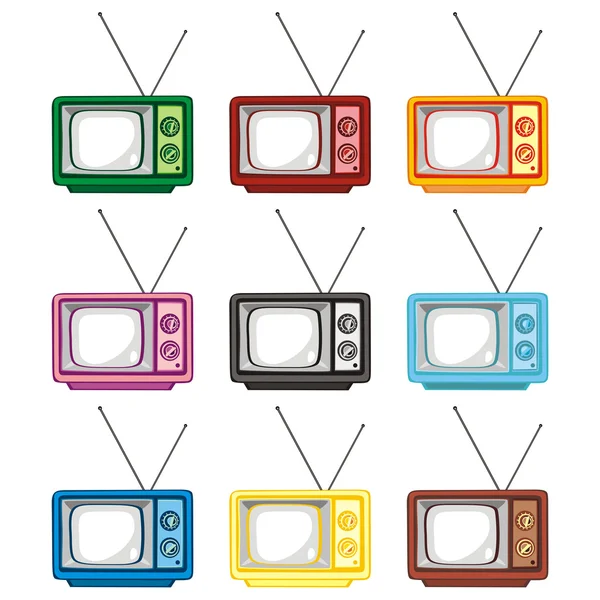 Ilustración vectorial de televisores antiguos — Vector de stock