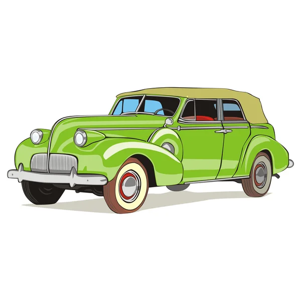 Vector aislado viejo coche de color — Vector de stock