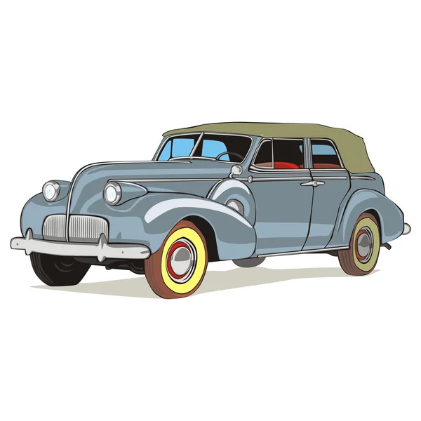 Vector isolated old colored car — Stock Vector