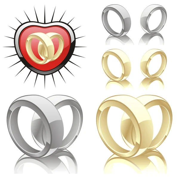 Ilustración vectorial de anillos de boda — Vector de stock