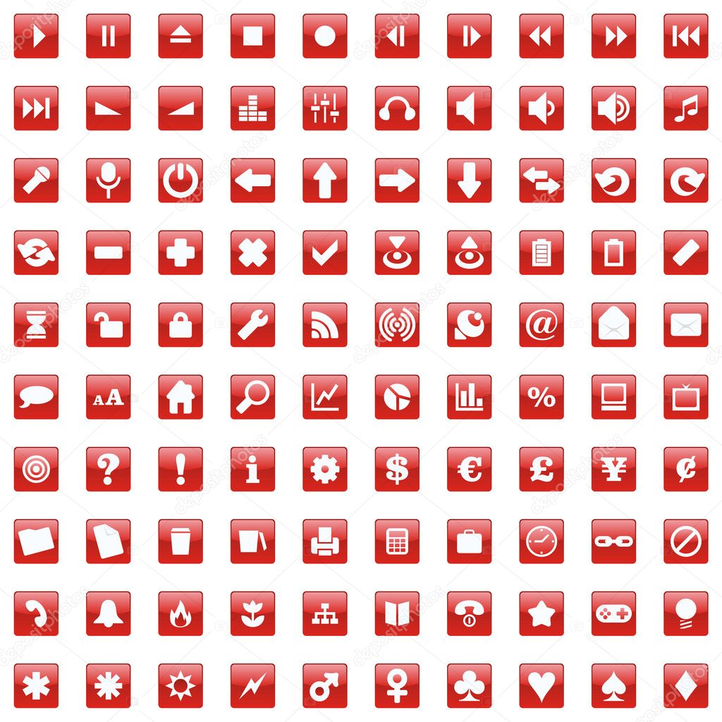 Vector web icons with details