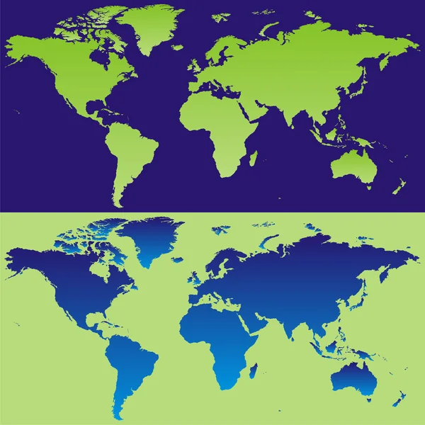 Mappa del mondo vettoriale con dettagli — Vettoriale Stock
