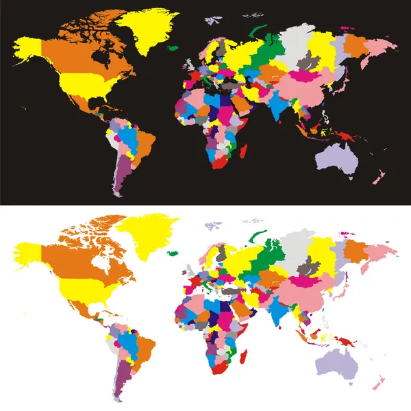 Världskarta med alla länder — Stock vektor