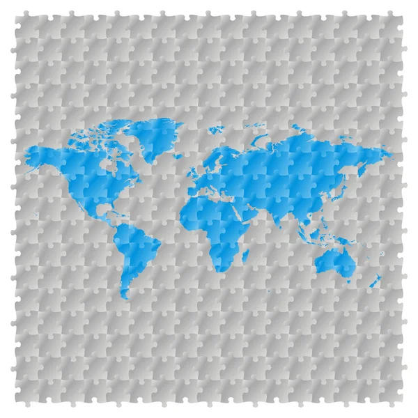 World map with puzzle pattern — Stock Vector