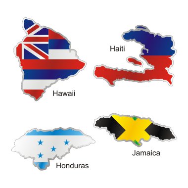 harita biçiminde izole edilmiş uluslararası bayrak