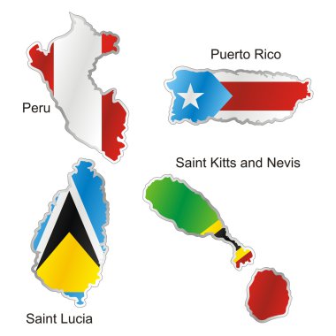 Isolated international flag in map shape clipart