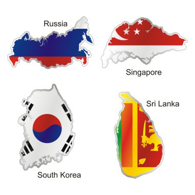 harita biçiminde izole edilmiş uluslararası bayrak