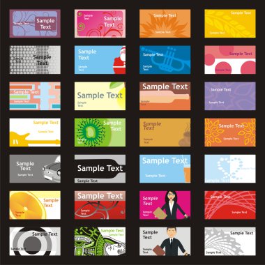 Visit cards with different layouts clipart