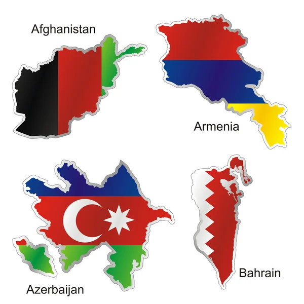 Bandera internacional aislada en forma de mapa — Archivo Imágenes Vectoriales