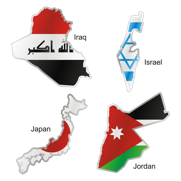 Harita biçiminde izole edilmiş uluslararası bayrak — Stok Vektör