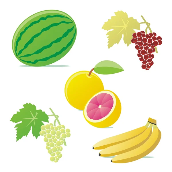 Frutti vettoriali isolati — Vettoriale Stock