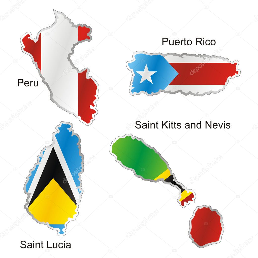 Isolated international flag in map shape