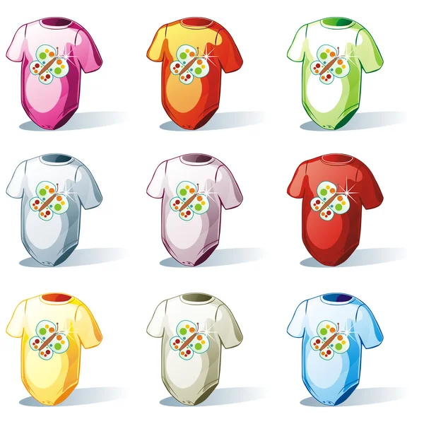 Set di magliette isolate per neonati — Vettoriale Stock