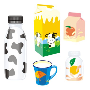 Isolated dairy products clipart