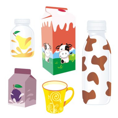 Isolated dairy products clipart