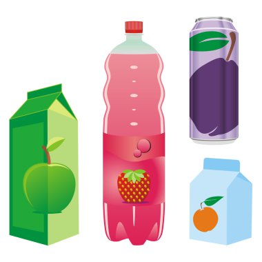 Isolated fruit containers clipart