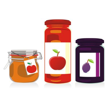 Isolated jam jars set clipart