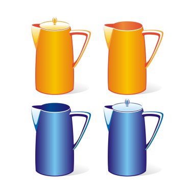 Isolated colored milk jugs set clipart