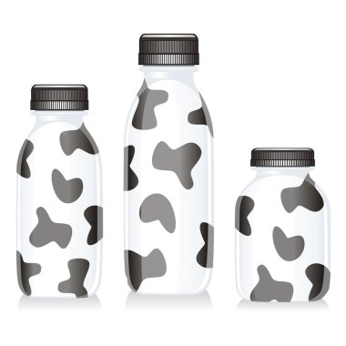 Isolated milk glass bottles clipart