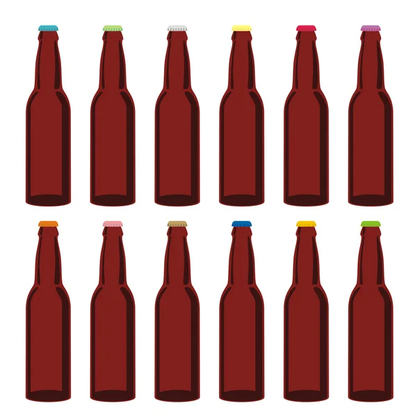 Izole bira şişeleri seti — Stok Vektör
