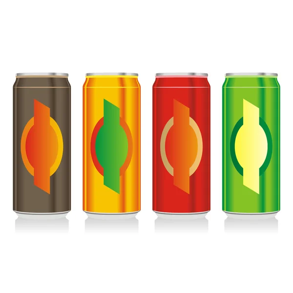 Isolated different beer cans — Stock Vector