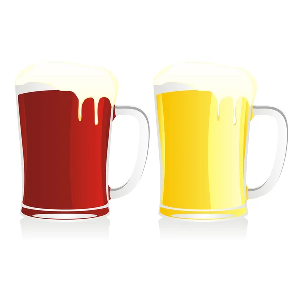 分離の 2 つのビール ジョッキ — ストックベクタ