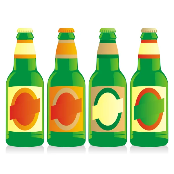 Isolated beer bottles set — Stock Vector