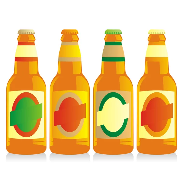 Conjunto de garrafas de cerveja isoladas —  Vetores de Stock