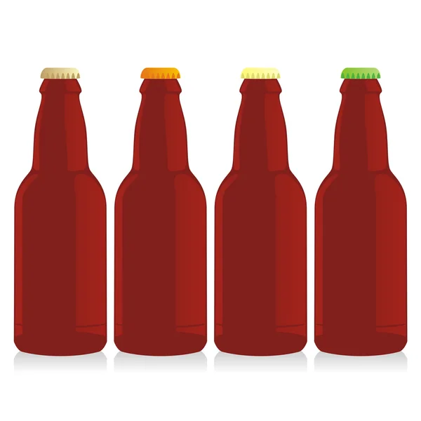 Набір ізольованих пляшок пива — стоковий вектор