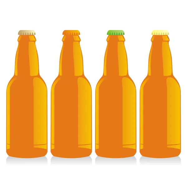 Ensemble de bouteilles de bière isolées — Image vectorielle