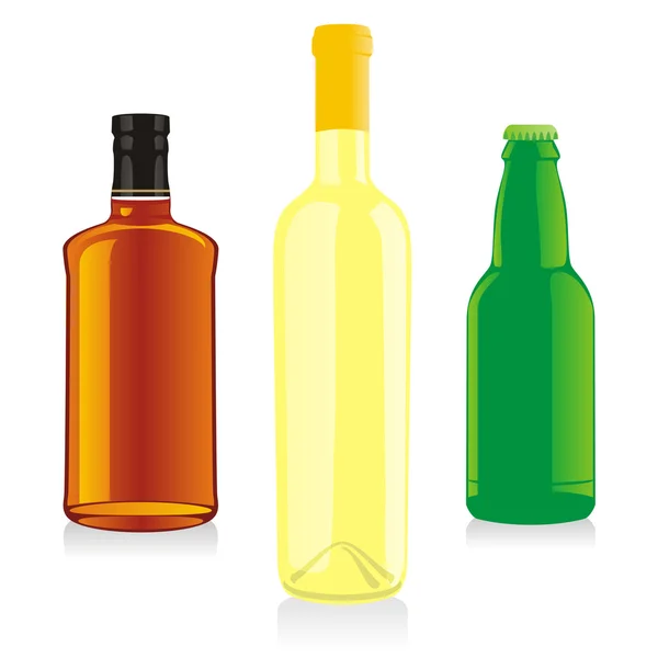 Butelek alkoholu na białym tle — Wektor stockowy