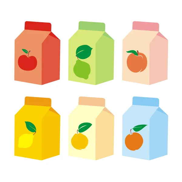 Isolated juice carton boxes — Stock Vector